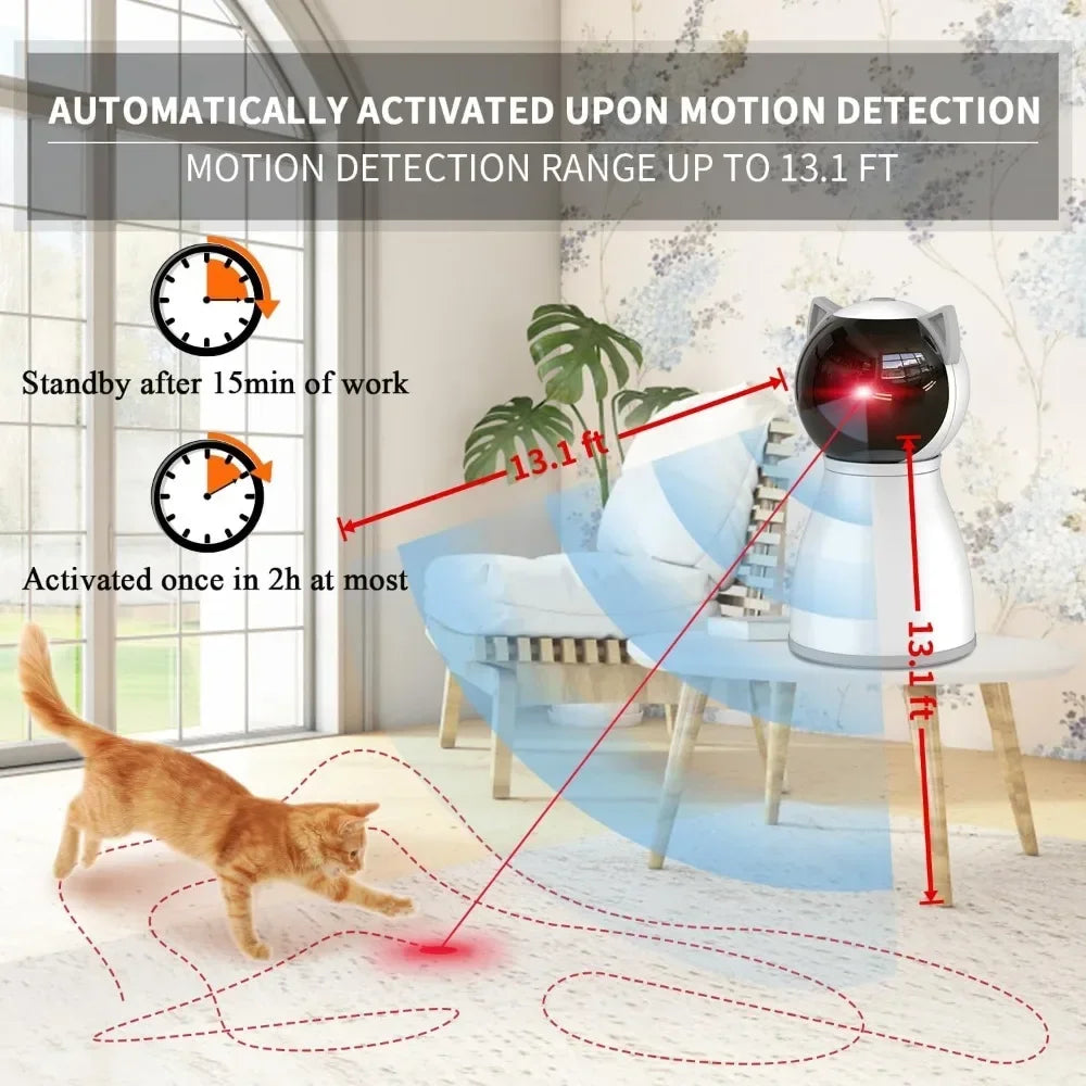 Laser Cat Toys for Indoor Cats 4th Generation Real Random Trajectory Motion Activated Rechargeable Automatic Cat Laser Toy