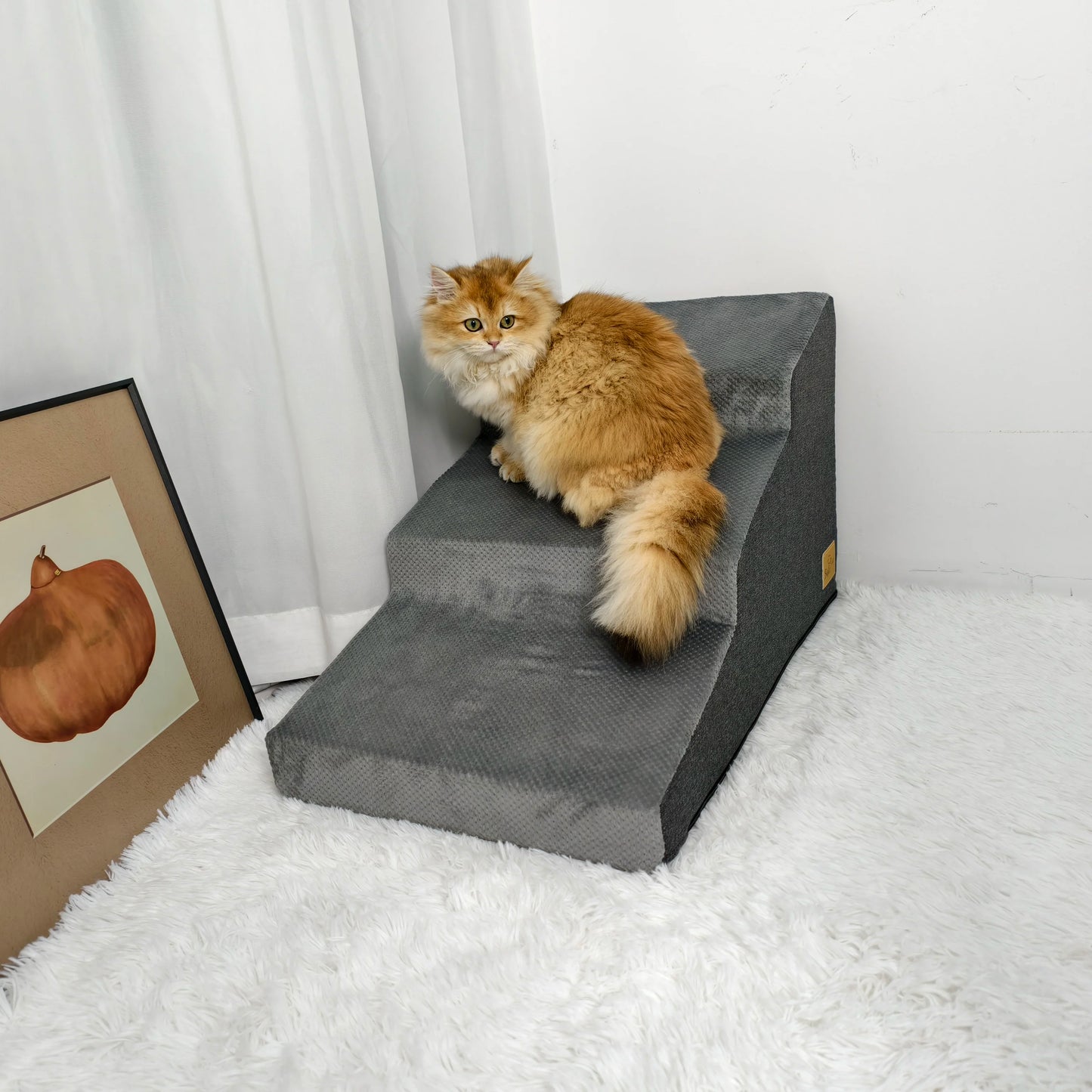 Three to Four Steps High Density Foam Dog Stairs for Sofas