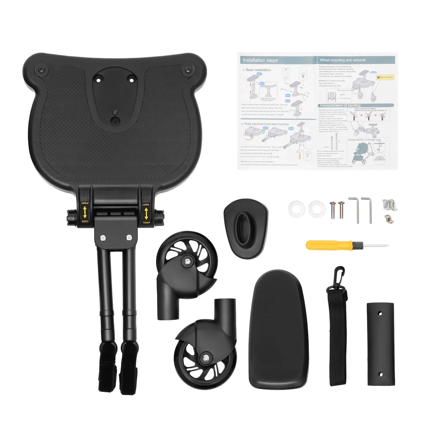 Universal Trolley Pedal Board 2 In 1 Stroller Ride Seat