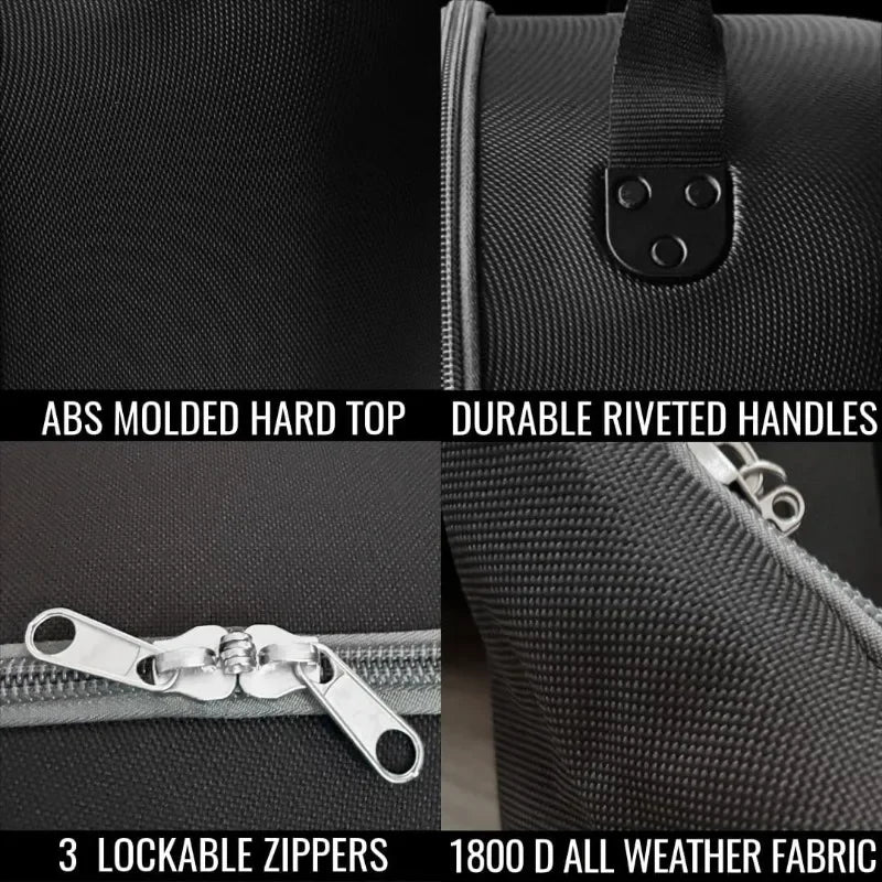 CaddyDaddy Enforcer Golf Travel Bag Soft Sided Cover with Hard Top Protection Wheels and Lockable Extra Large Zippers