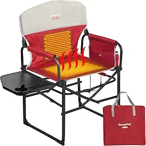 Camping Directors Chair, Heavy Duty,Oversized Portable Folding Chair with Side Table, Pocket for Beach, Fishing,Trip,Picnic,Law