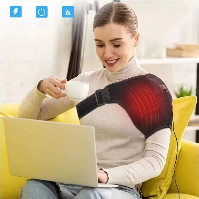 USB Electric Shoulder Pad Massager 3 Gear Heated Massage