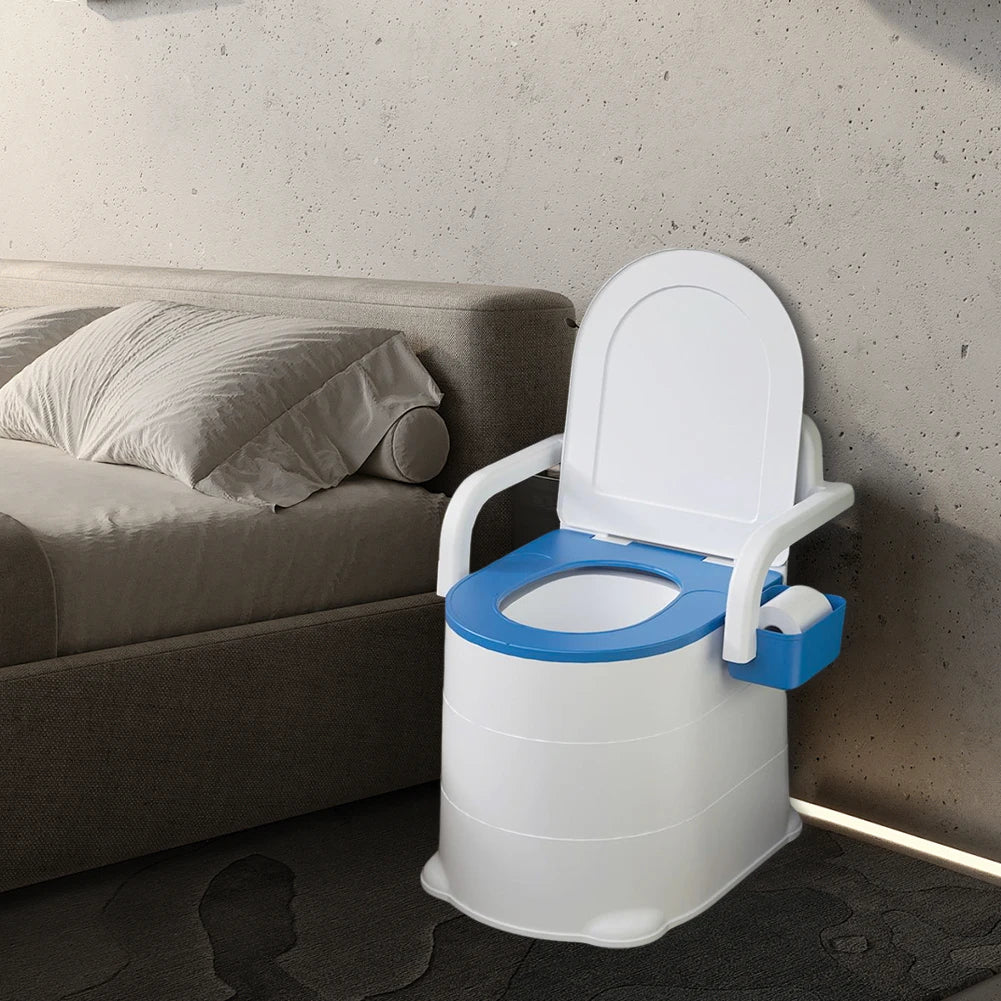 Bedside Commode Portable Squat Toilet Odor Sealed With Armrests