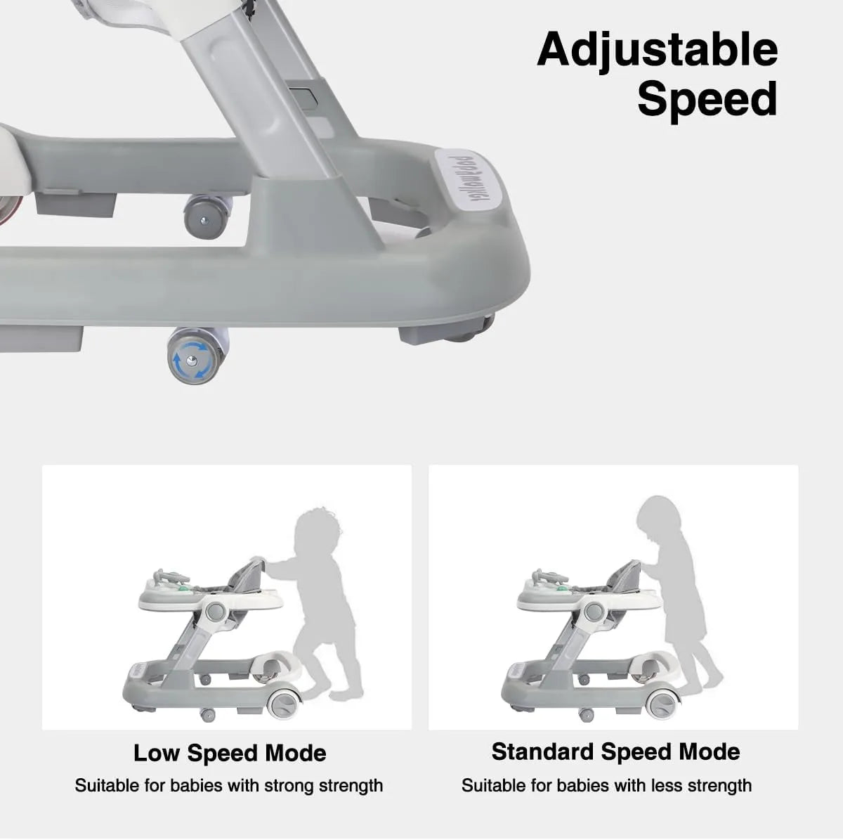 2 in 1 Baby Walker Toddler Push Walker with Removable Feeding Tray and Music Tray Foldable Design