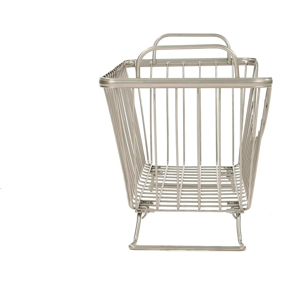 Stackable Storage Basket Small Steel Open Design For Pantry