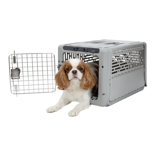 Portable Collapsible Dog Kennel Small Gray 19 Inch Carry