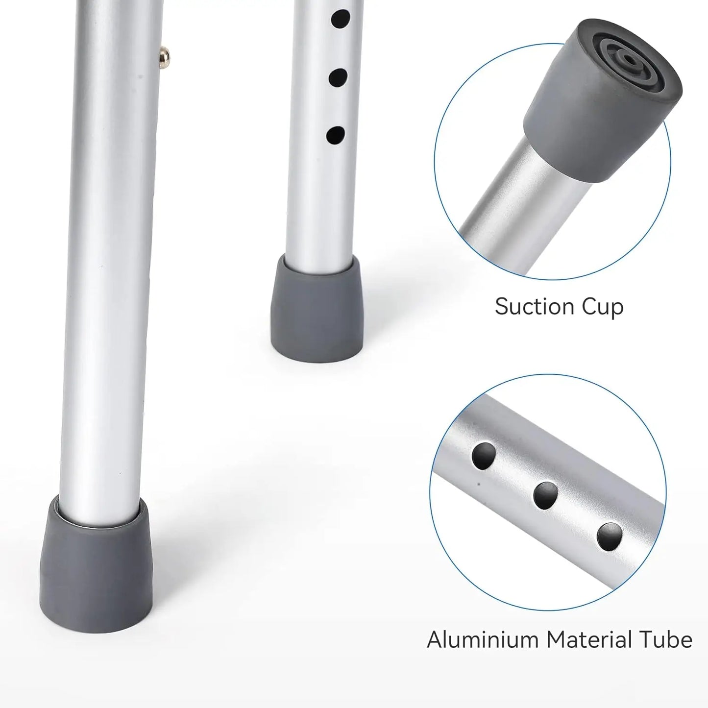 HiMISSH Shower Bench Chair With Adjustable Height And Anti Slip