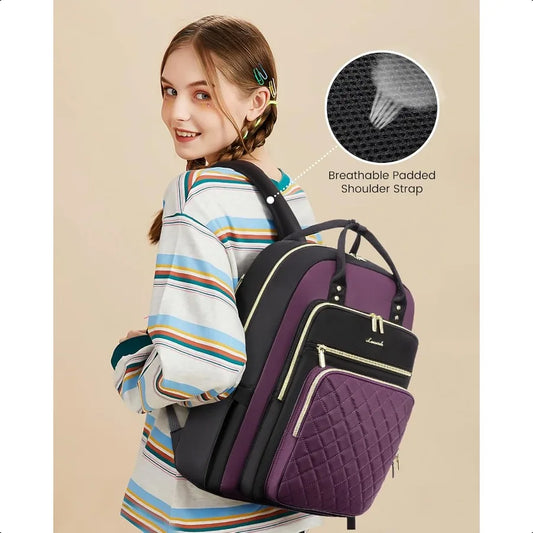 Women's Water Resistant 15.6 Laptop Backpack with USB