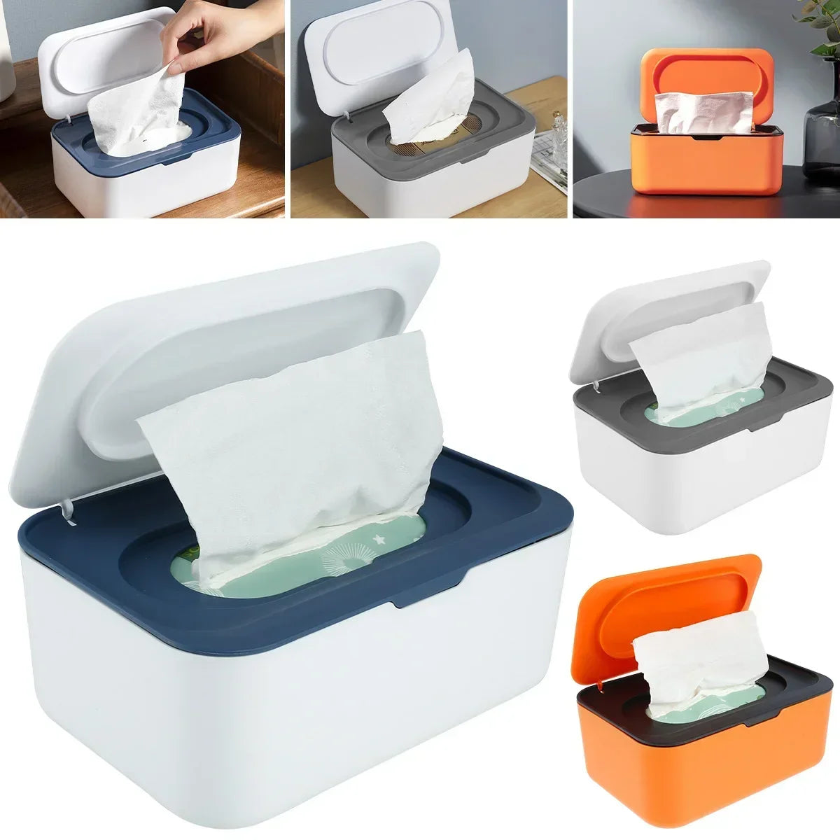 Portable Wet Tissue Box Dispenser With Lid Car Organizer