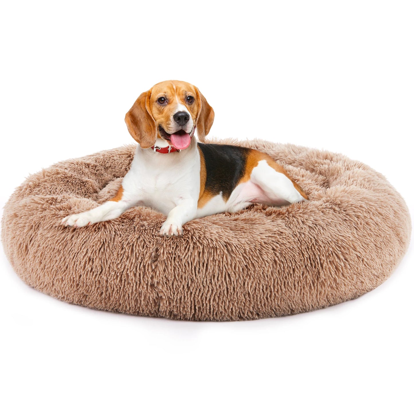 JHK Calming Round Plush Dog Bed For Large Dogs Washable