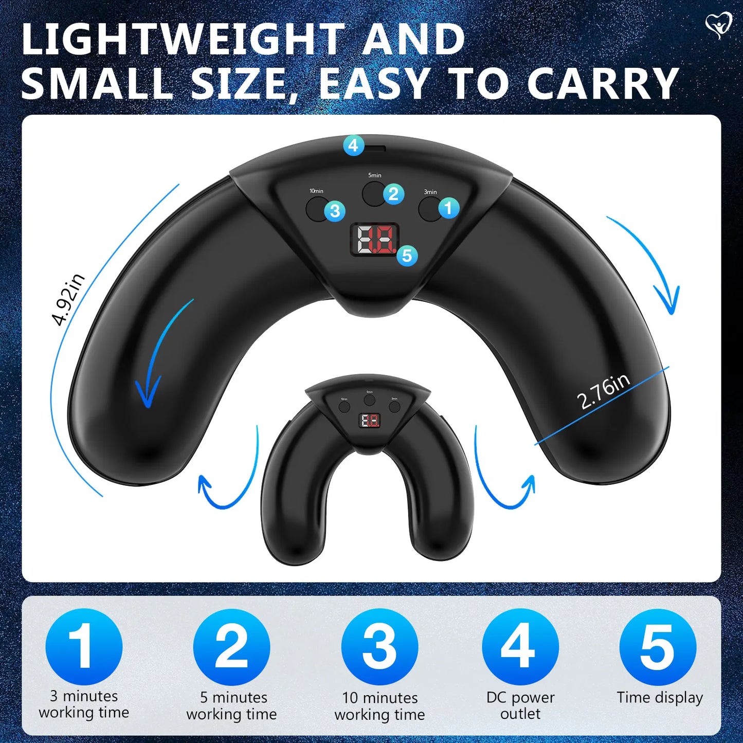 Nail Fungus Cleaning Laser Device with Time Display 470nm Blue Light and 910nm Red Light for Damaged Discolored Thick Fingernails and Foot Care