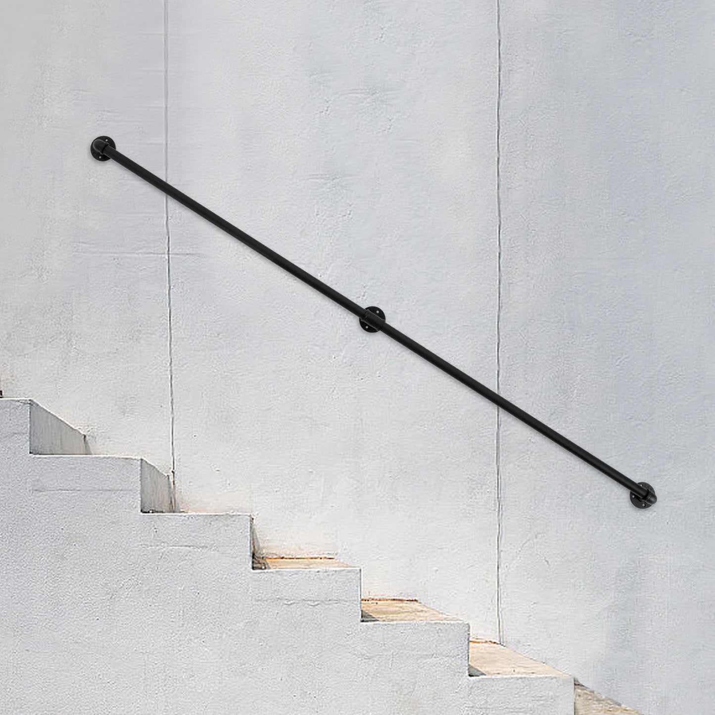 7ft Two Stage Metal Staircase Handrail Black Cast Iron