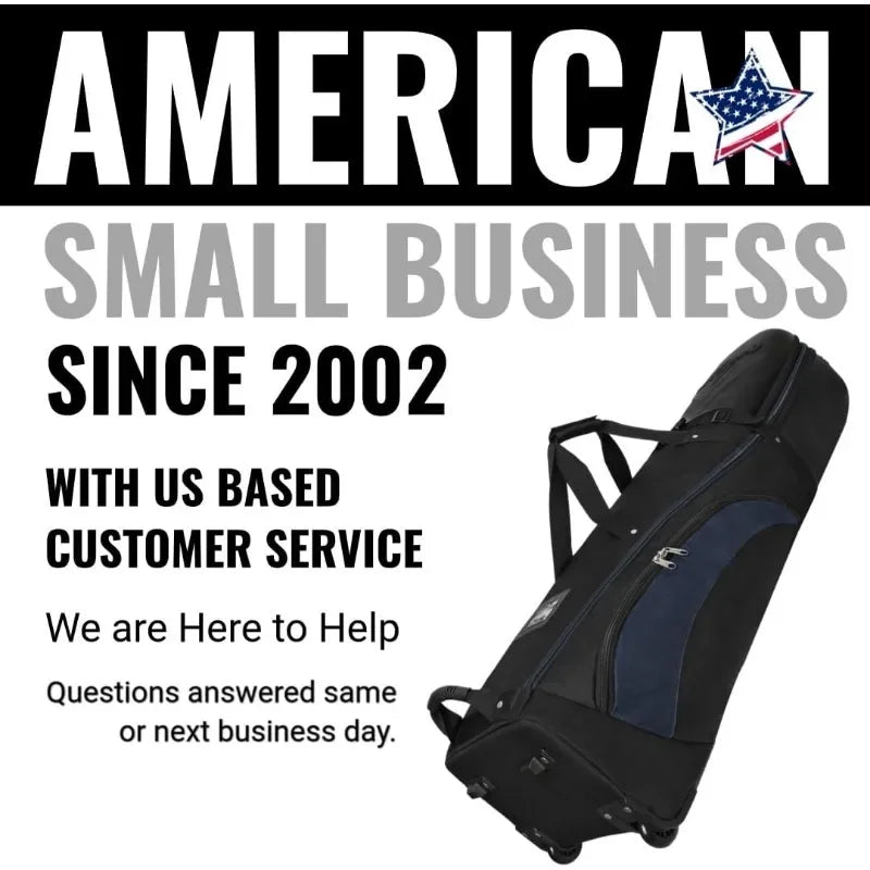 CaddyDaddy Enforcer Golf Travel Bag Soft Sided Cover with Hard Top Protection Wheels and Lockable Extra Large Zippers