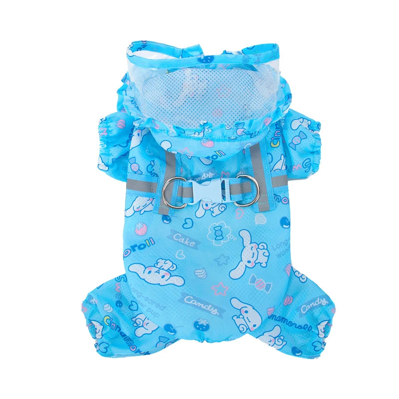 Cinnamoroll Pet Raincoat Waterproof Hood Jacket For Dogs