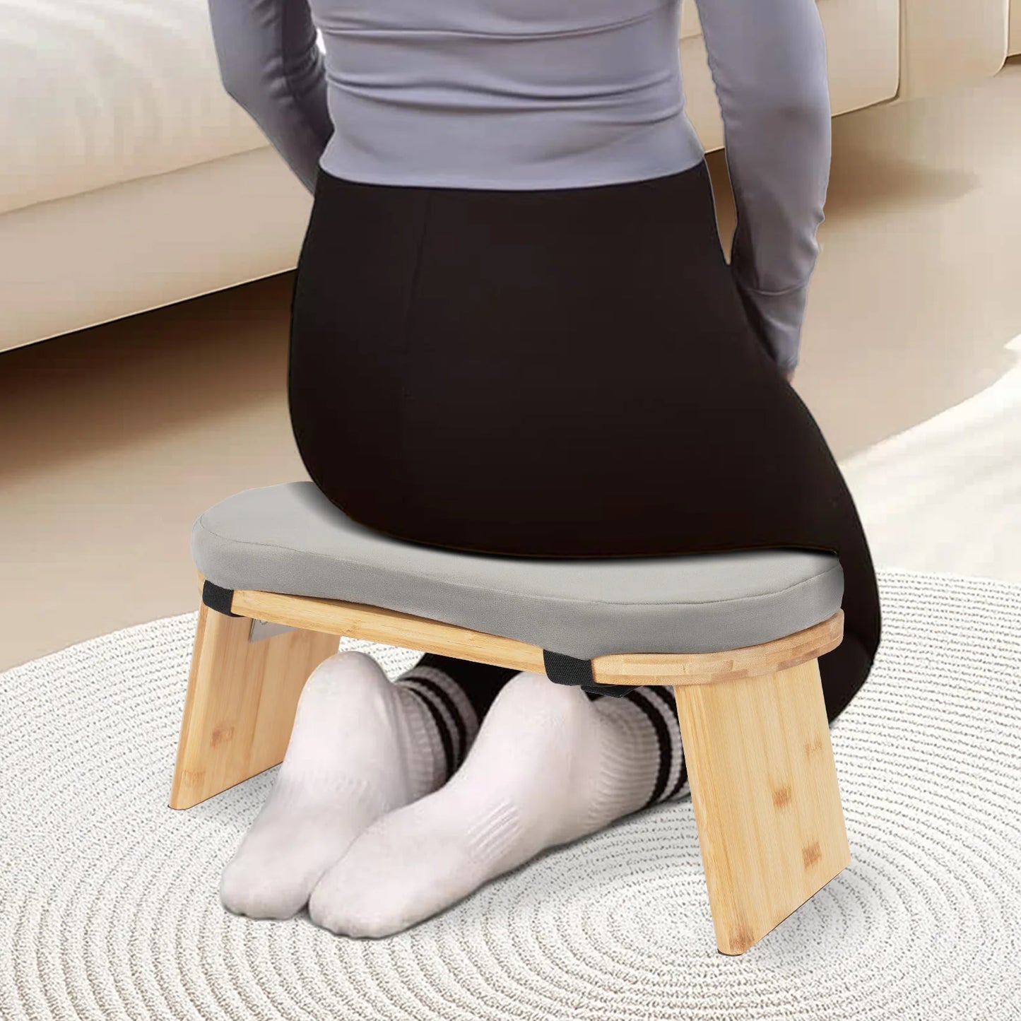 General Foldable Meditation Bench Kneeling Stool For Home Yoga Prayer