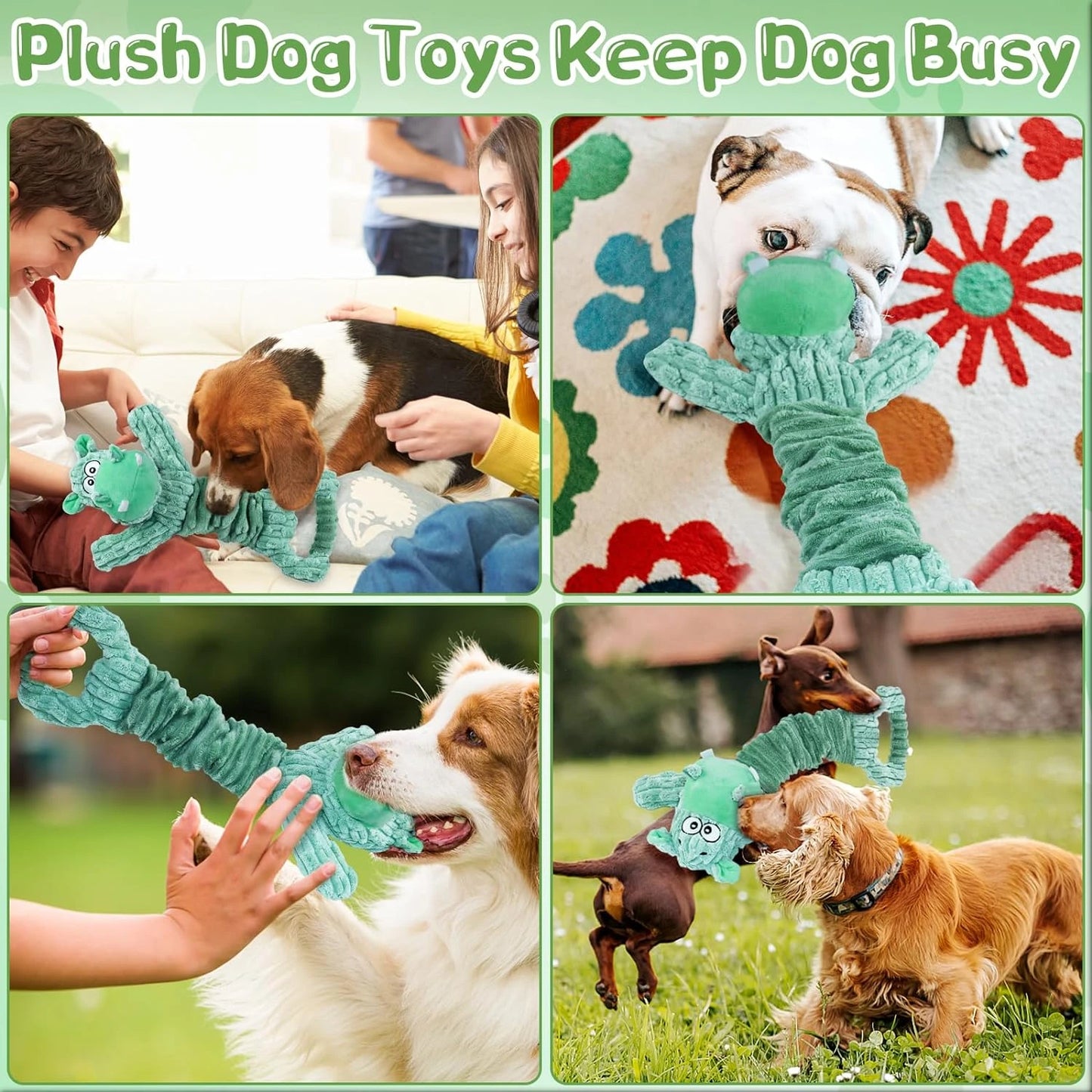 Soft Durable Adorable War Dog Design Squeaky Toys for Small Medium and Large Pets Hours of Entertainment
