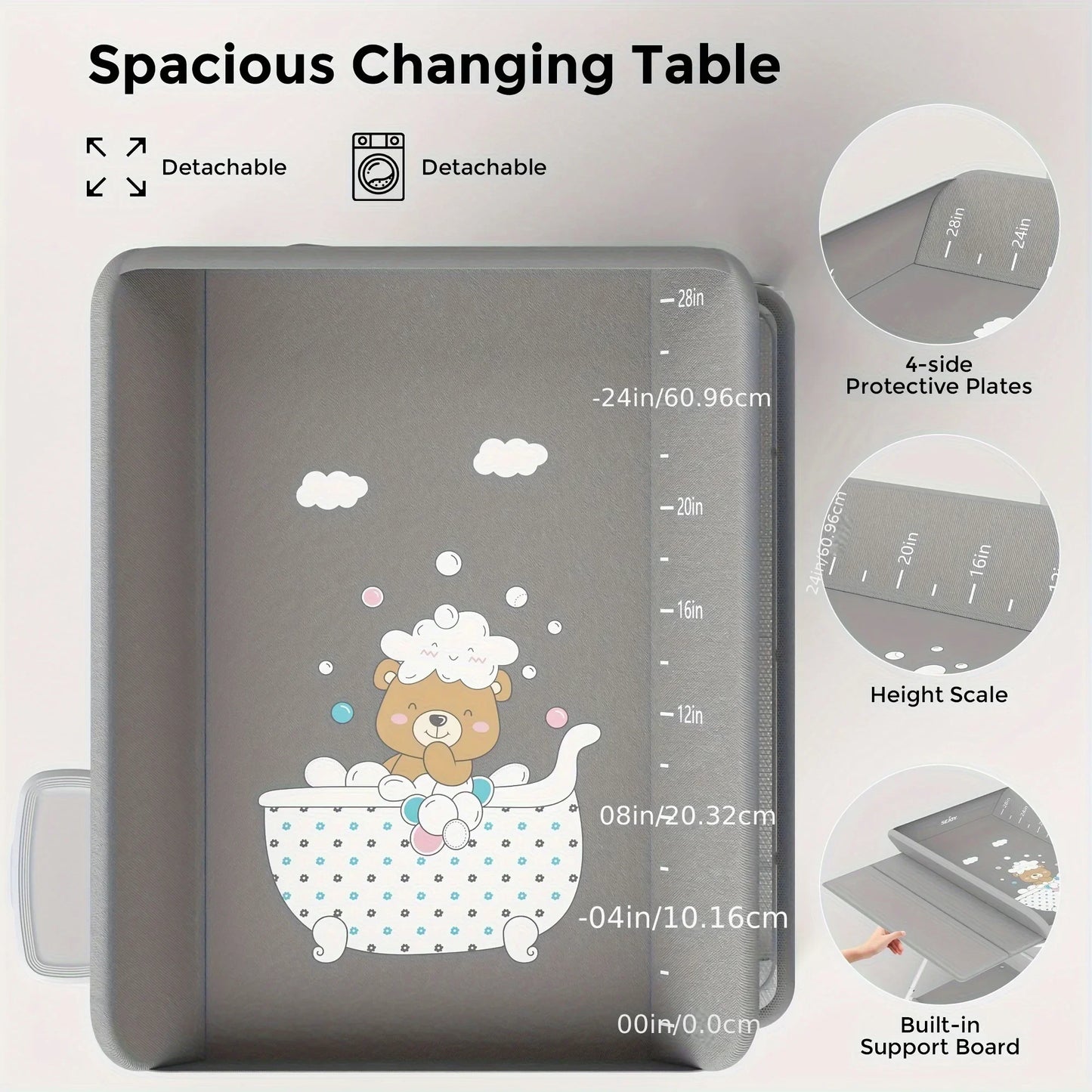 Sejoy Foldable Portable Baby Changing Table With Wheels
