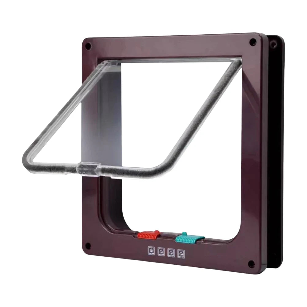 Puppy Kitten Safety In Out Cat Door With 4 Way Lock