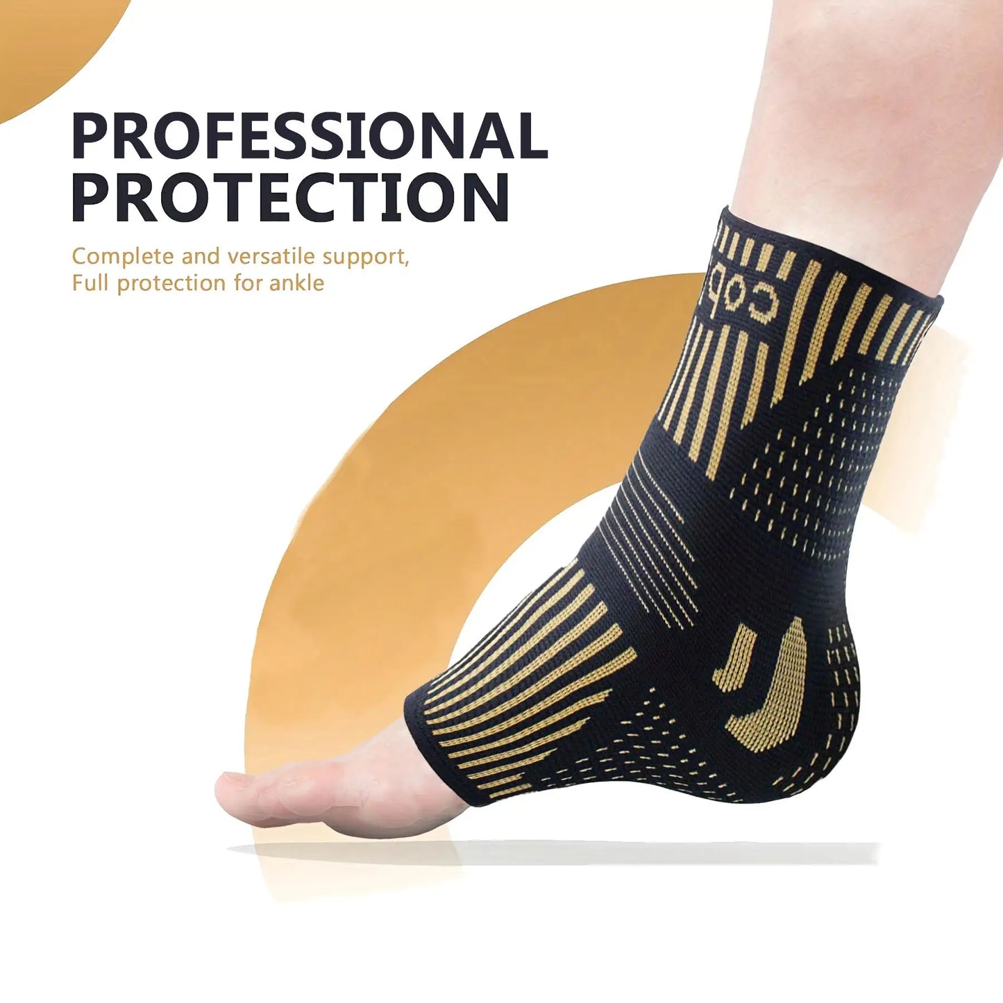 Compression Copper Ankle Support Sleeve for Injury Recovery Joint Pain Relief and Plantar Fasciitis Foot Socks with Arch Support