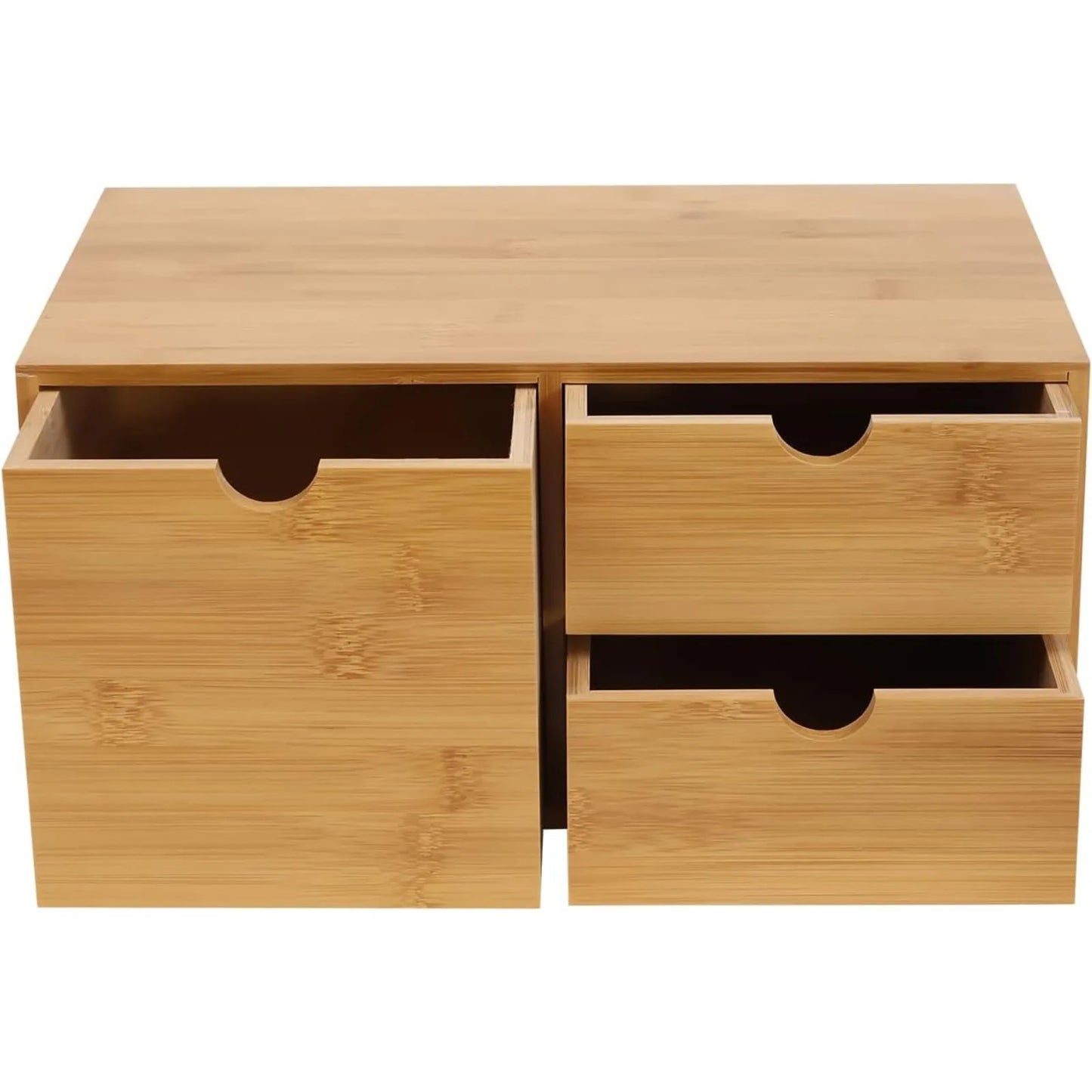 Sichuan Bamboo Desktop Organizer Drawer With Recess Handles For Office And Home Storage