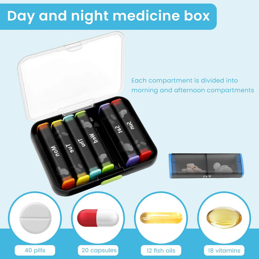 Hign-concerned Weekly 7 Day Pill Organizer With 14 Slots