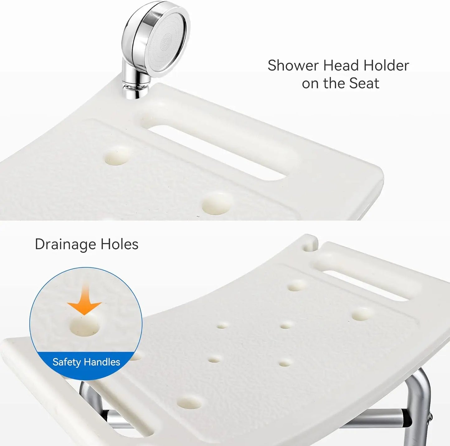 HiMISSH Shower Bench Chair With Adjustable Height And Anti Slip