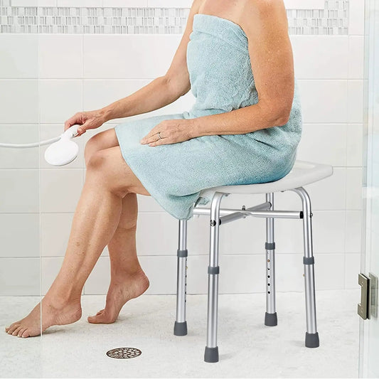 HiMISSH Shower Bench Chair With Adjustable Height And Anti Slip