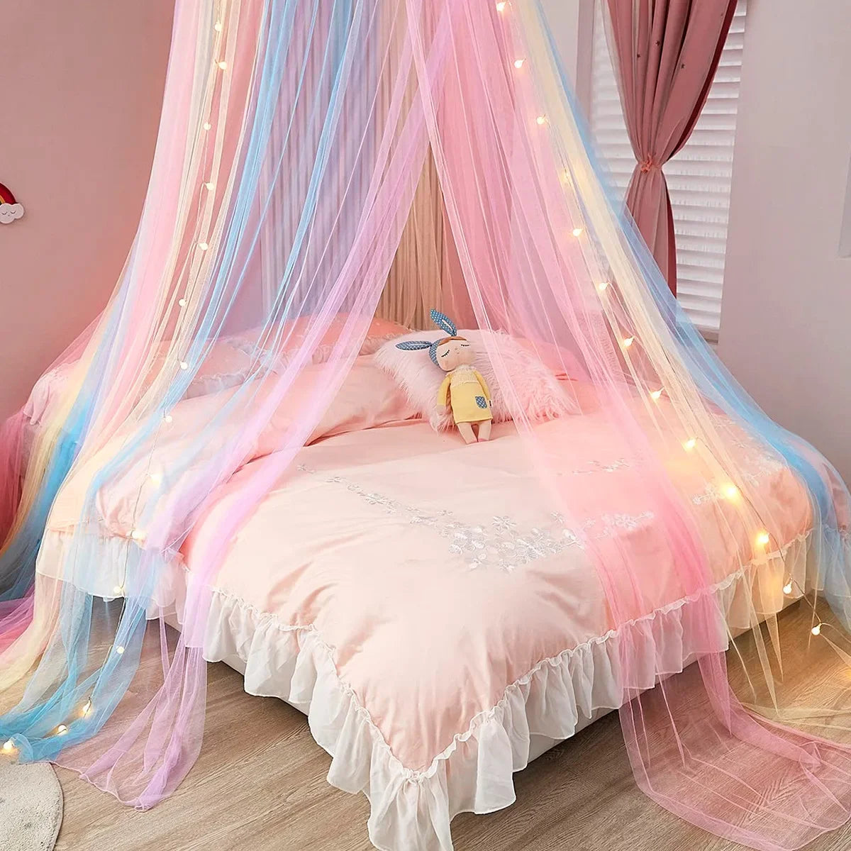 Rainbow Princess Baby Mosquito Net Crib Canopy Tent