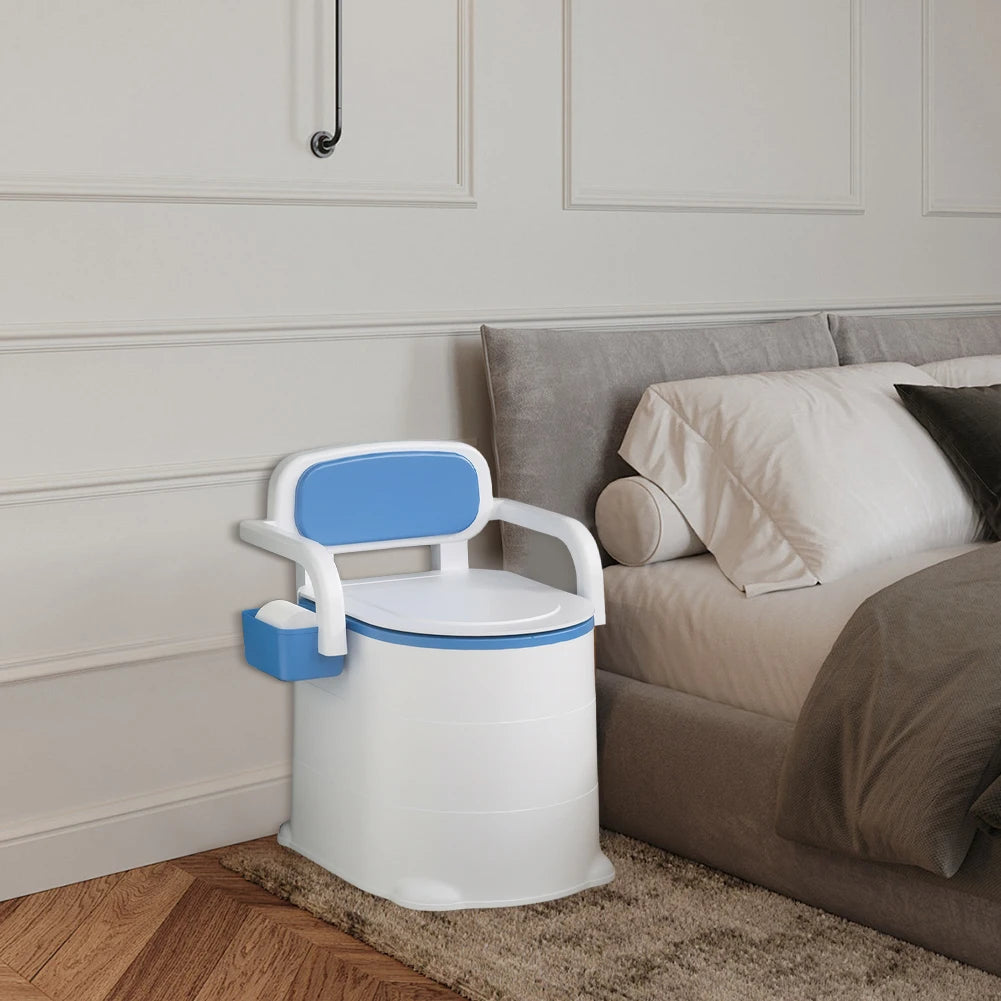 Bedside Commode Portable Squat Toilet Odor Sealed With Armrests