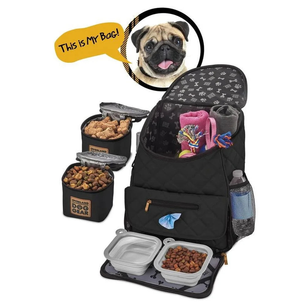 Pet Travel Backpack for Small Dogs with Spacious Design and Comfortable Straps for Easy Access to Toys Food Water and Waste Bags