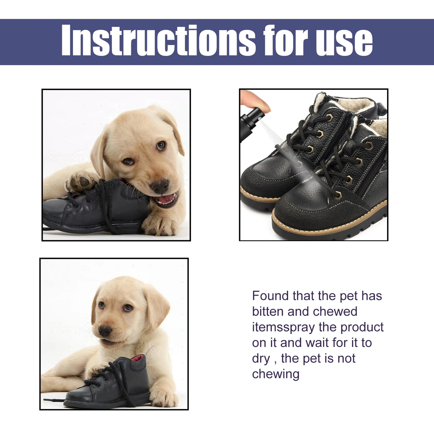 Pet No Chew Spray Bitter Liquid for Dogs and Cats Anti Gnawing and Biting Behavior Modification 50ml