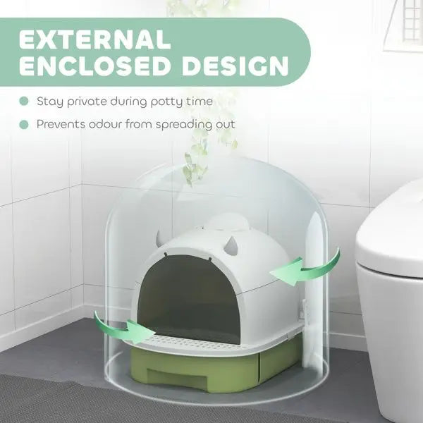 Cat Litter Box Enclosure No Assembly Required Includes Litter Scoop for Easy Maintenance