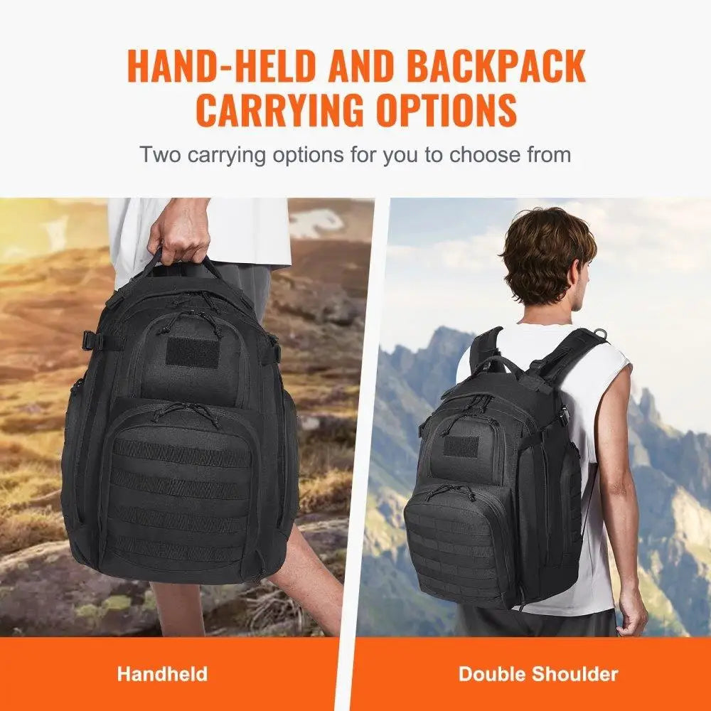Vevor Tactical Rucksack 40L Molle Compatible Sponge Padding Assault Pack Outdoor Camping Trekking EDC Backpack Black