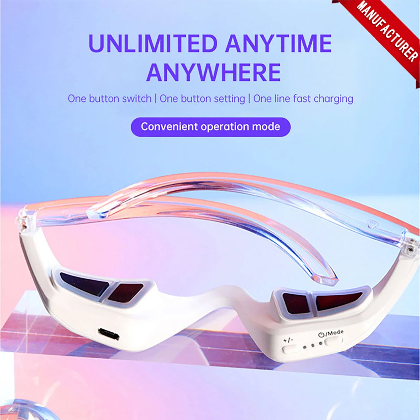 Eye Skin Care Red Light Therapy Device Toner Microcurrent Eye Massager for Removing Eye Bags and Dark Circles