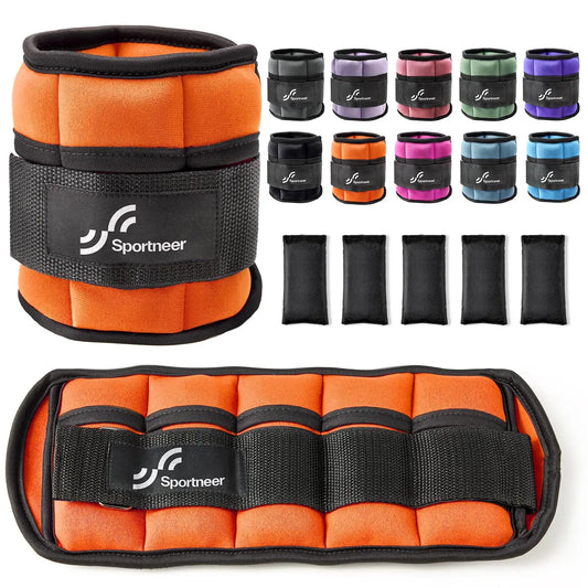 Sportneer Adjustable Ankle Weights 10lb Pair Gym Workouts