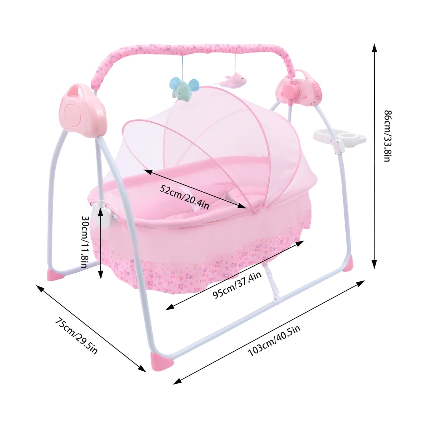 5 Gear Auto Swing Baby Crib Net With Music And Bluetooth