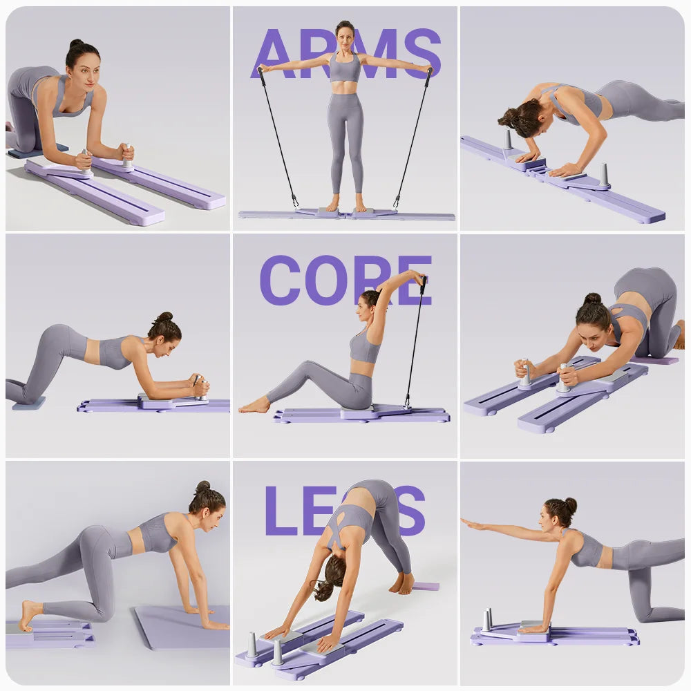 2 In 1 Abs And Ski Board Portable Core Leg Trainer Split Pilates Reformer For Home Gym Lightweight Full Body Fitness