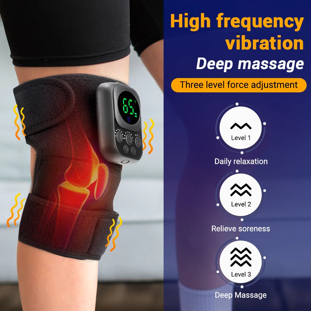 3 In 1 Shoulder Knee Elbow Heated Vibration Knee Massager Pad for Joint Pain Relief and Health Care