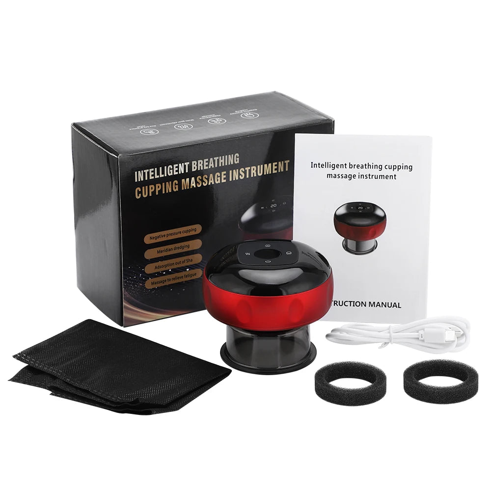 Smart Electric Vacuum Cupping Device Body Scraping Massager Heating Suction Cup Physical Fatigue Relief Health Care