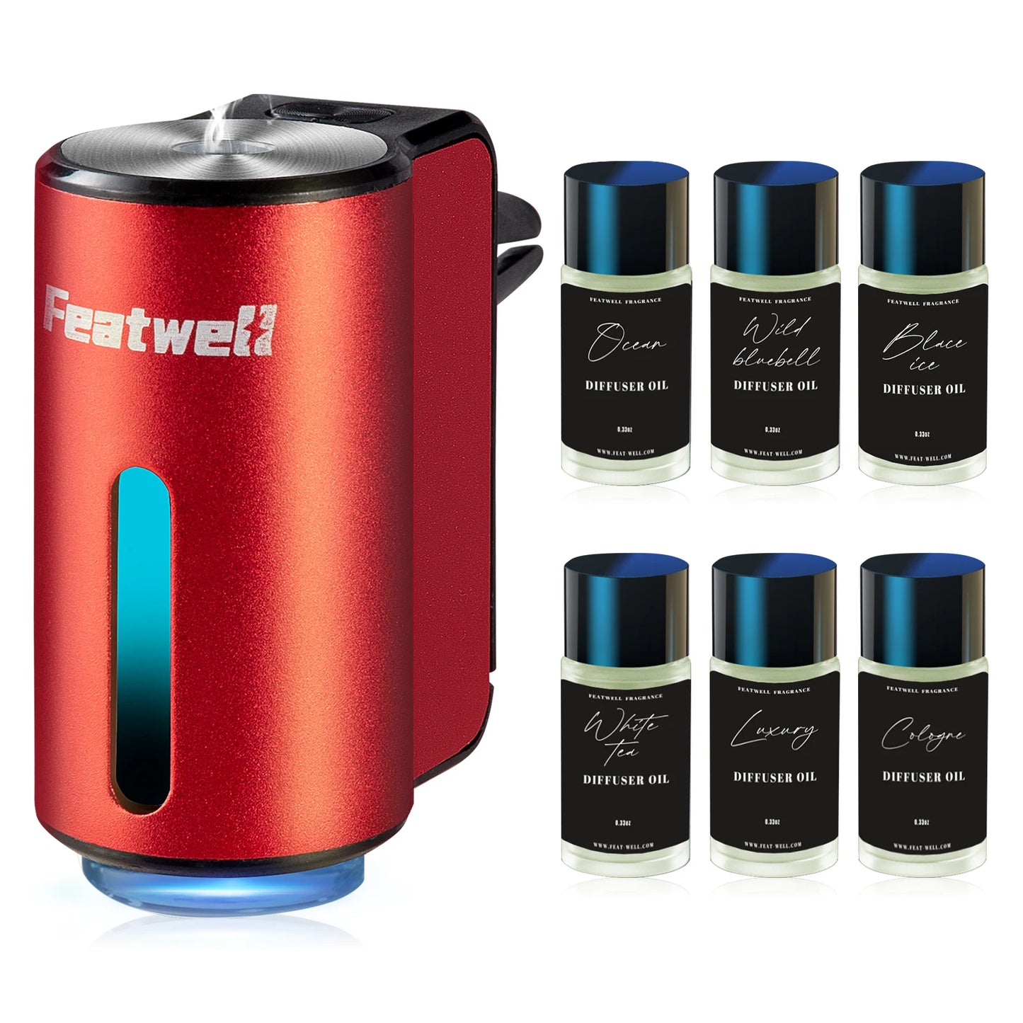 Smart Car Air Aromatherapy Diffuser Fragrance Car Air Fresheners with Six Adjustable Settings Humidifier Essential Oil Diffuser