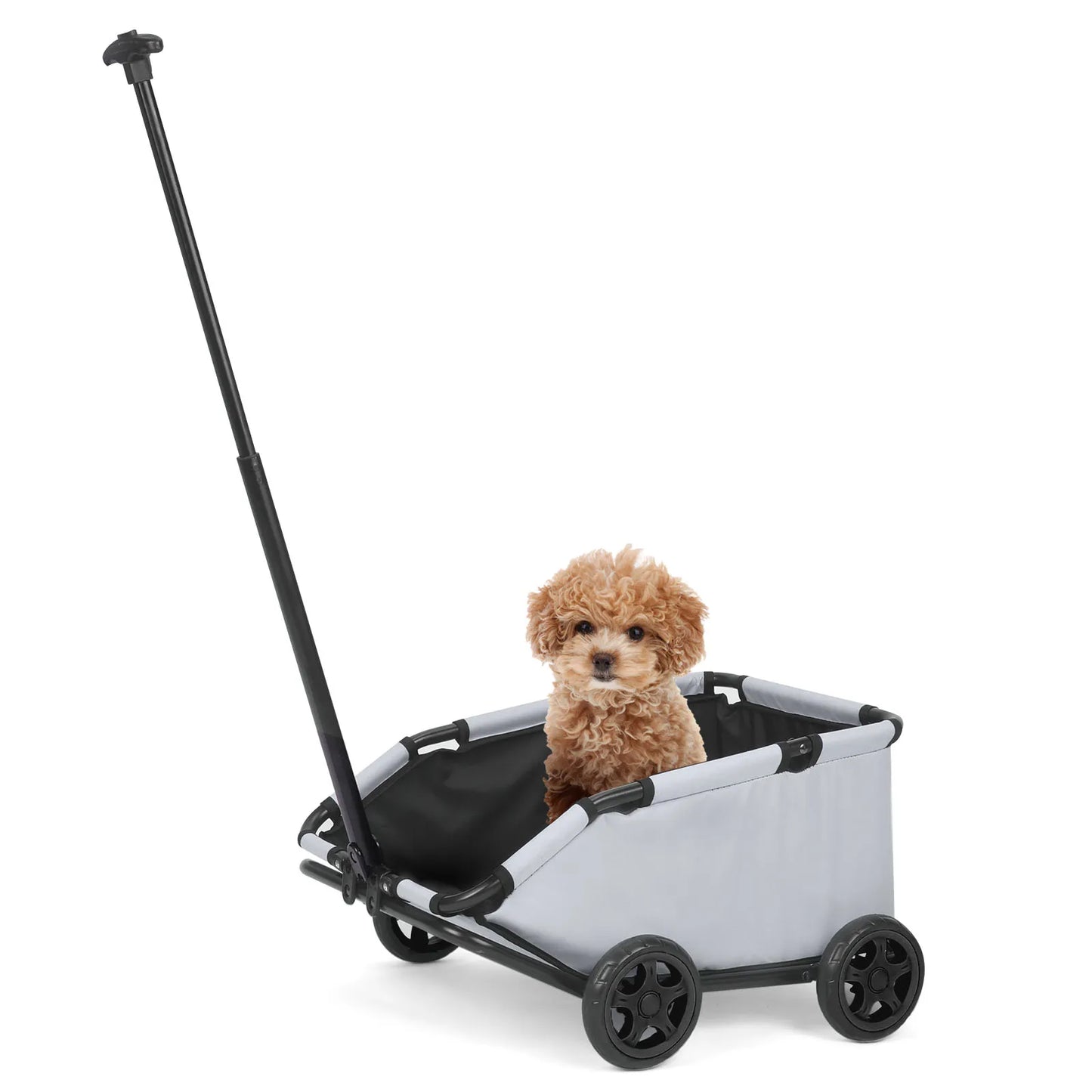 Small Pet Cart 4 Wheels Folding Dog Stroller Lightweight 360 Degree Rotating Trolley Pet Stroller for Small Cats and Dogs