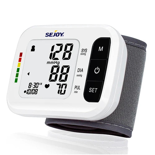 Sejoy Digital Wrist Blood Pressure Monitor Sphygmomanometer Heart Rate Meter DBP-2261
