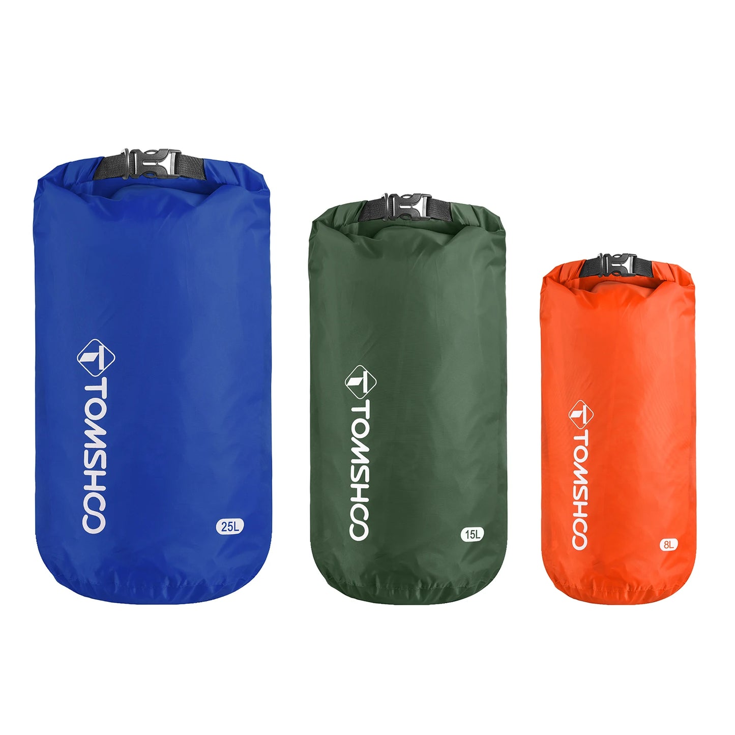 Tomshoo 3/5 Pack Waterproof Dry Bags Sacks Lightweight Waterproof Storage Dry Bags for Outdoor Camping Boating Hiking Rafting