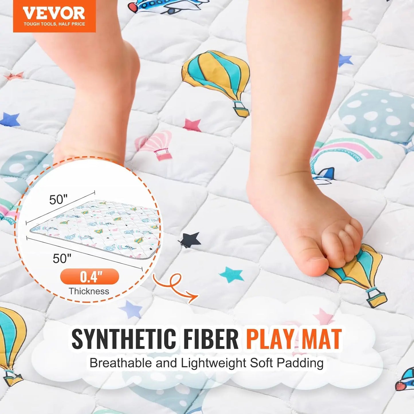 Baby Play Mat 50 By 50 Inches Non Slip Foldable Floor Mat