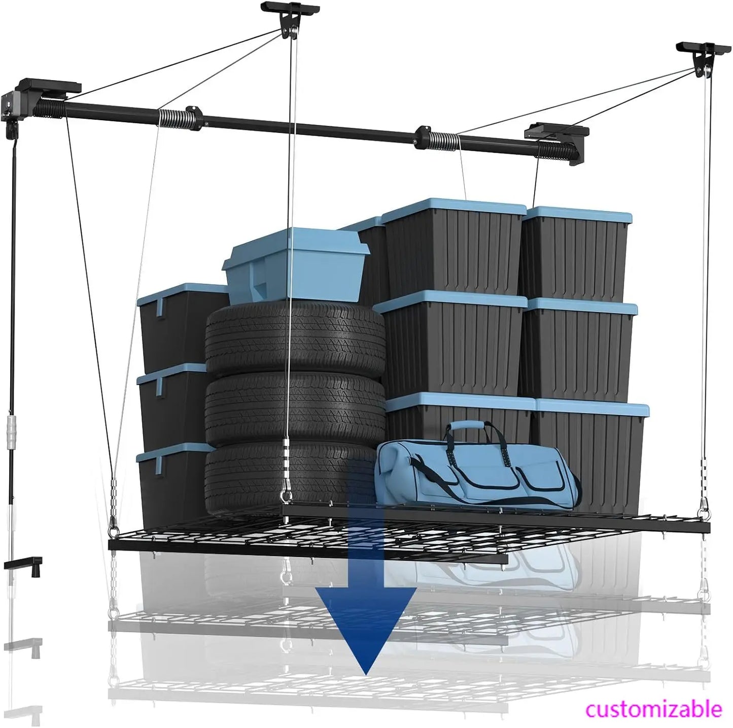 Garage Lifting Metal Rack 4x4 Feet Overhead Storage