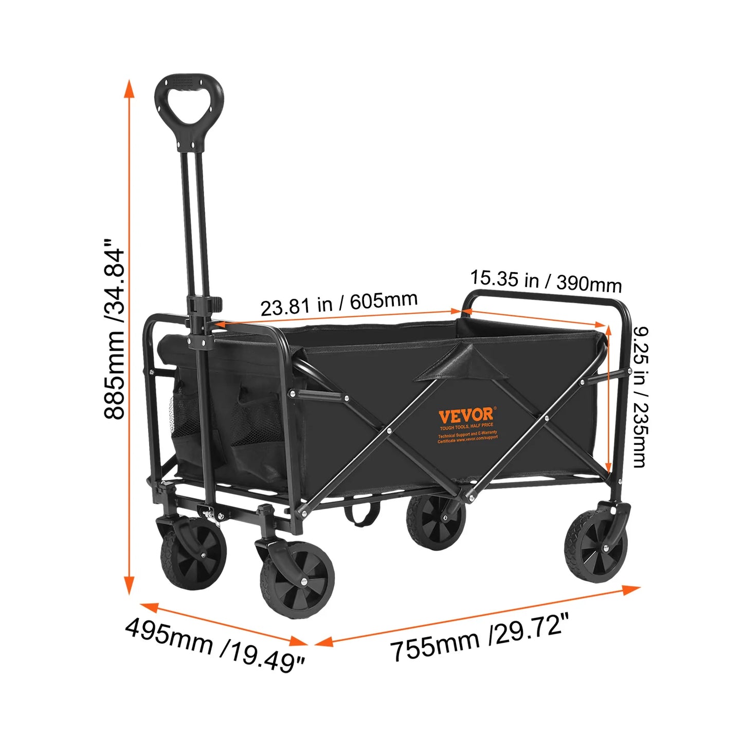 SucceBuy Collapsible Folding Wagon All Terrain Wheels