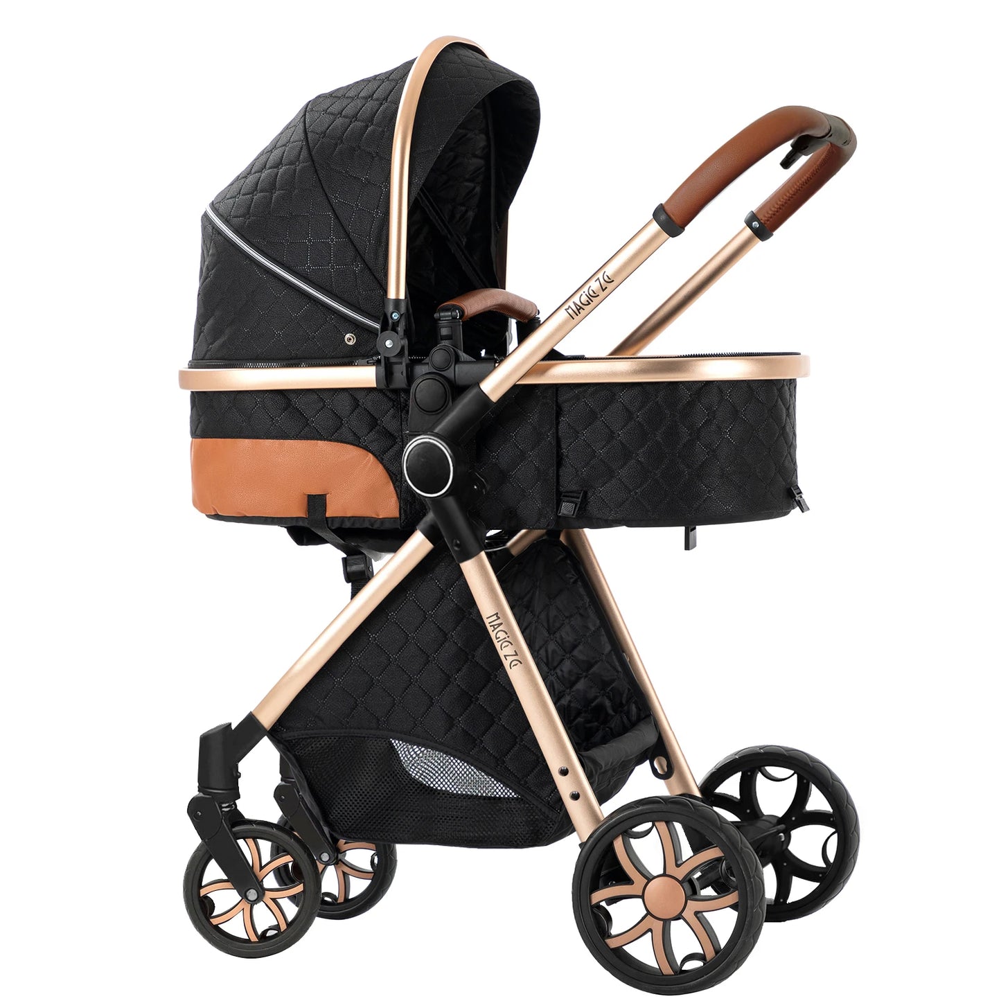 Baby Stroller 3 in 1 Travel System Pushchair Lightweight Pram All Terrain Baby Buggy Compact Fold Stroller