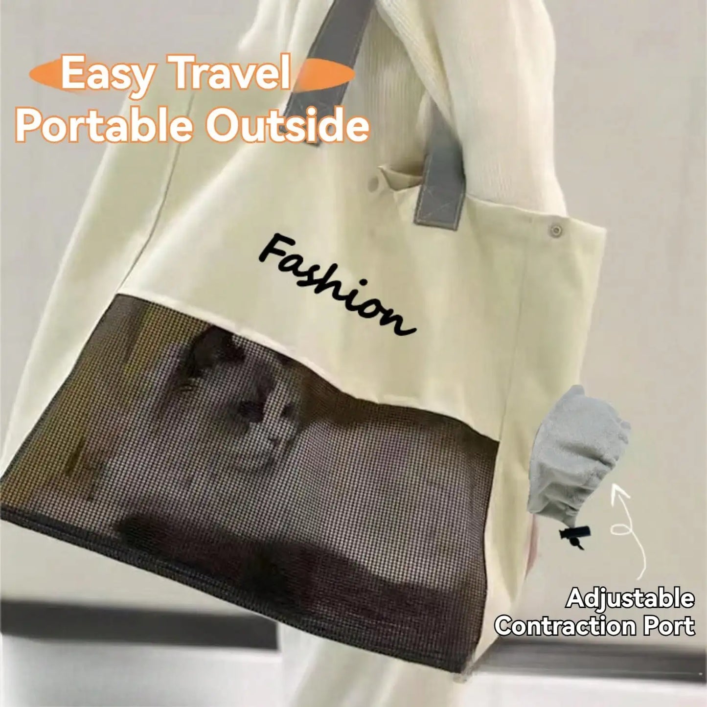 Cat Carrier Small Dog Carrier Tote Breathable Mesh Pet Carrier Bag Soft Sided Adjustable Foldable Kitten Travel Bag