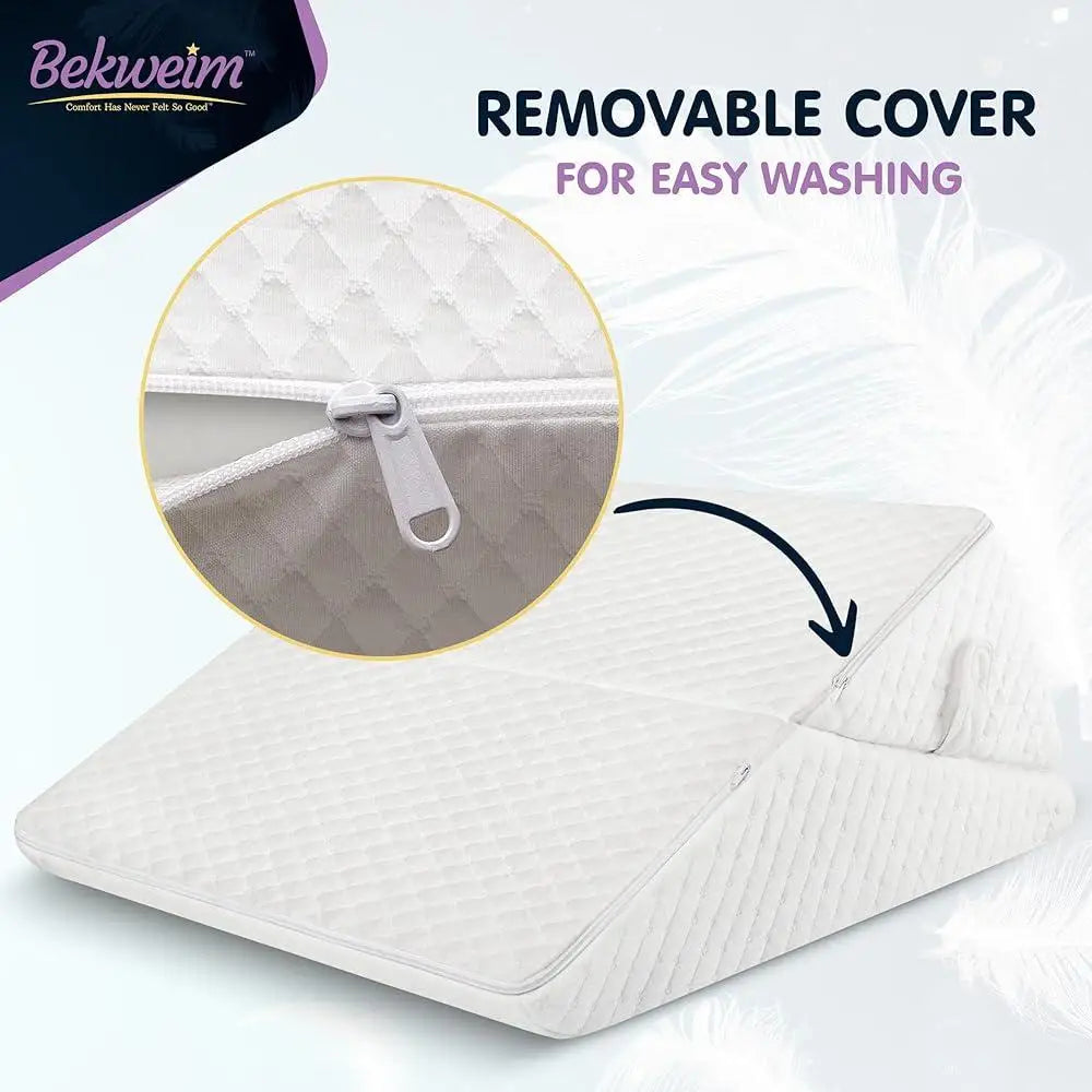 Adjustable Wedge Pillow with Memory Foam for Sleep Apnea GERD Back Pain Relief Post Surgery Multi Use Elevation Support