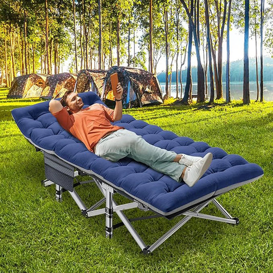 Snozeflex Portable Folding Camping Bed For Adults Outdoor Cot With Comfort Mattress